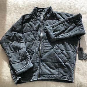 Quilted Zip-Up Jacket Forever 21 (charcoal)